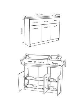 Top Mix sideboard 3d2s sonoma