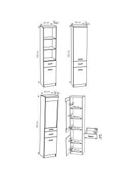 Top Mix closed bookcase 2d1s sonoma