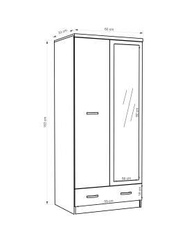 Top Mix wardrobe with mirror 2d1s 60 sonoma