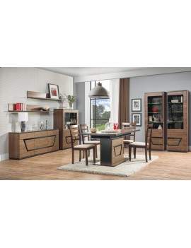 Tes display cabinet left walnut