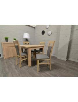Set of extending table and 4 chairs