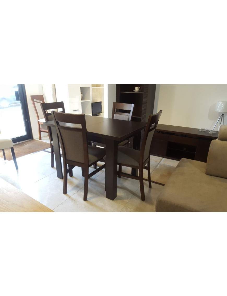 SET of BRW extending dining table and 4 chairs Kamil 2 wenge