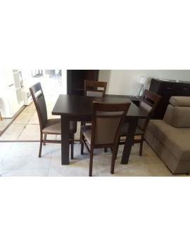 SET of BRW extending dining table and 4 chairs Kamil 2 wenge