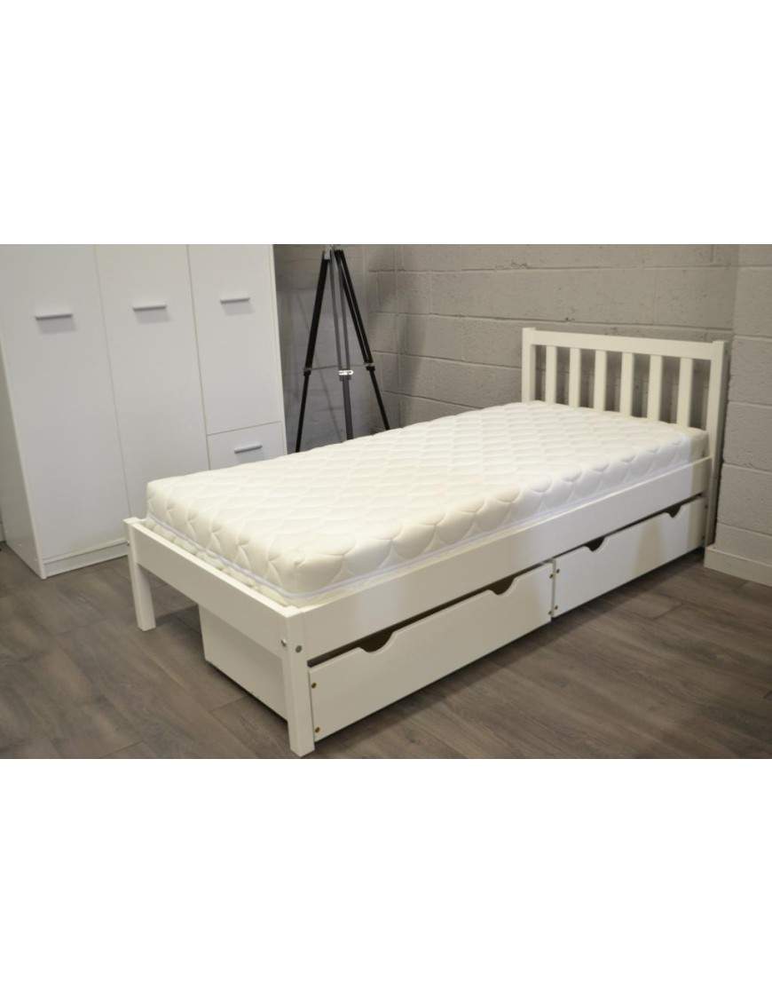 Berno bed with 2 drawers white