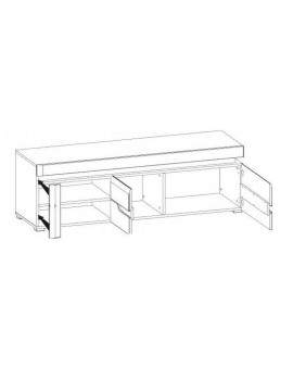 Irma TV unit IM 2 oak/white gloss