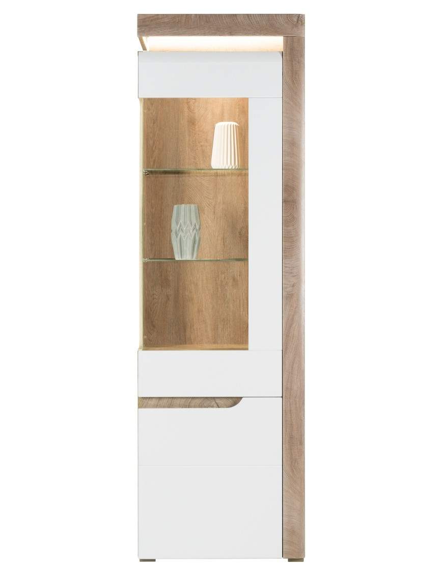 Irma display cabinet IM 7 oak/white gloss