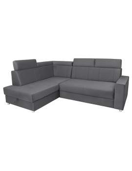 Lone corner sofa bed with storage left