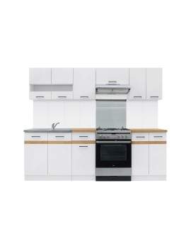 Junona kitchen units set 240cm white gloss