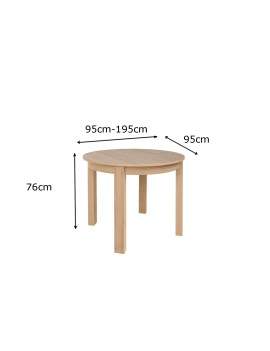 Bernardin round extending dining table