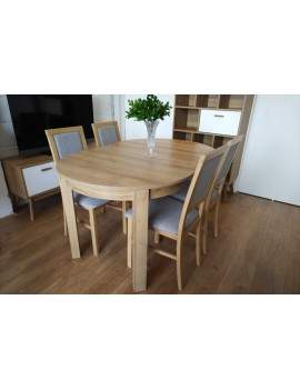 Set Bernardin round extending table with 4 chairs