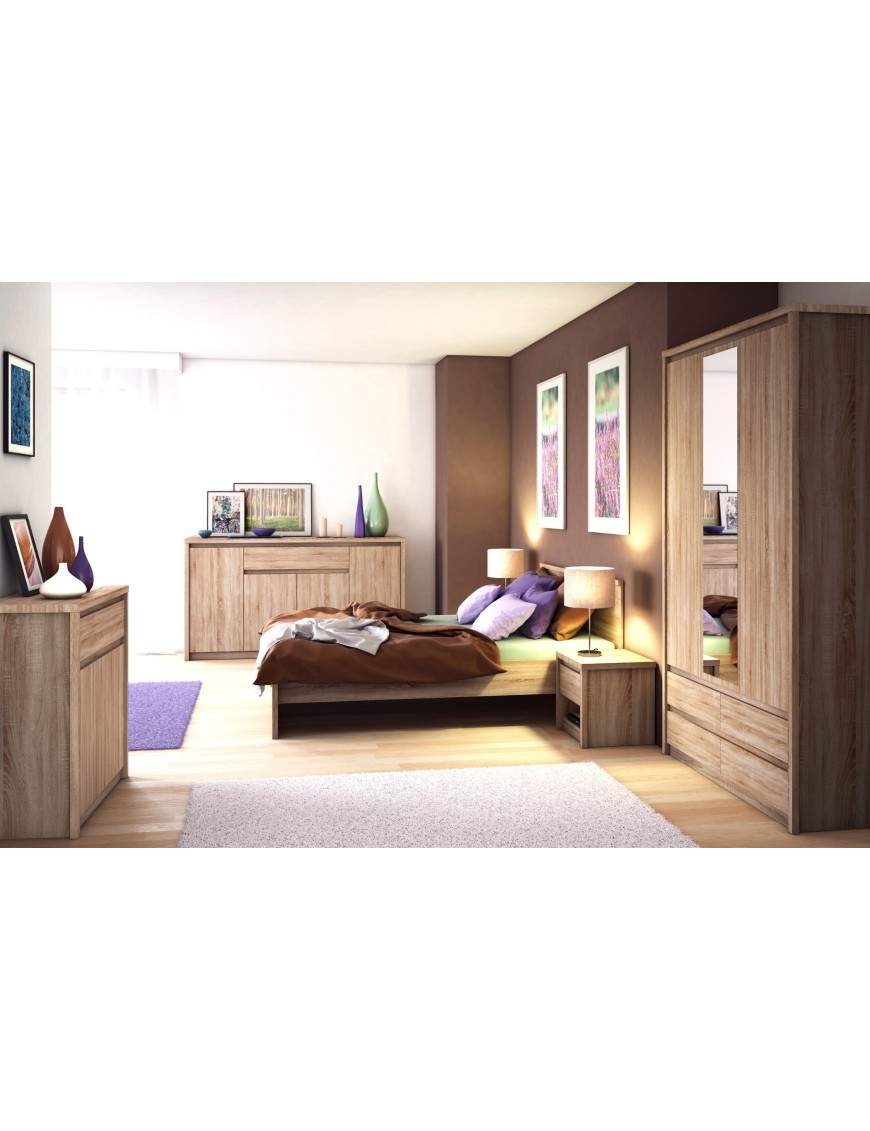 Bedroom set, bed, large wardrobe with mirror, 2x night stands, free delivery Norton