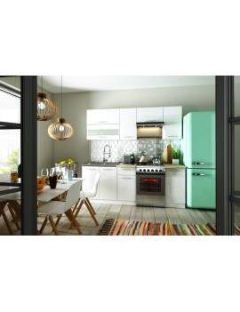 Tiffany 7 kitchen units set, high gloss kitchen units 220 cm