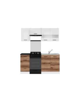 Junona Kitchen Units Set 170cm dark delano/white gloss