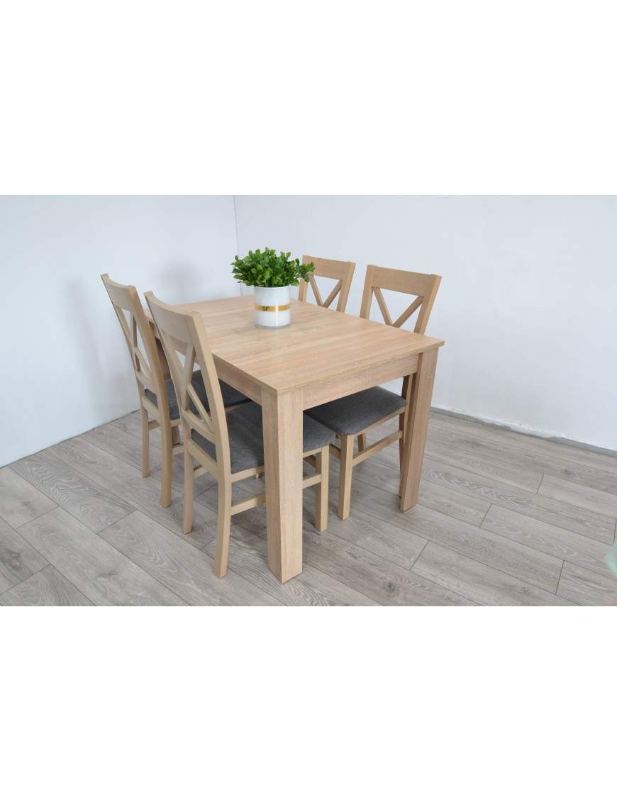 Ramen midi extending dining table with 4 chairs Kamil 3 sonoma