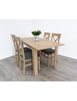 Ramen midi extending dining table with 4 chairs Kamil 3 sonoma