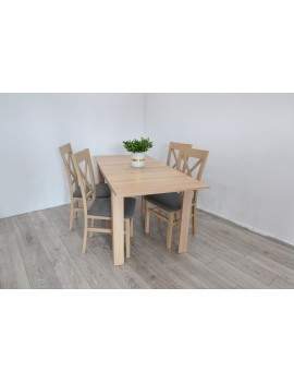 Ramen midi extending dining table with 4 chairs Kamil 3 sonoma