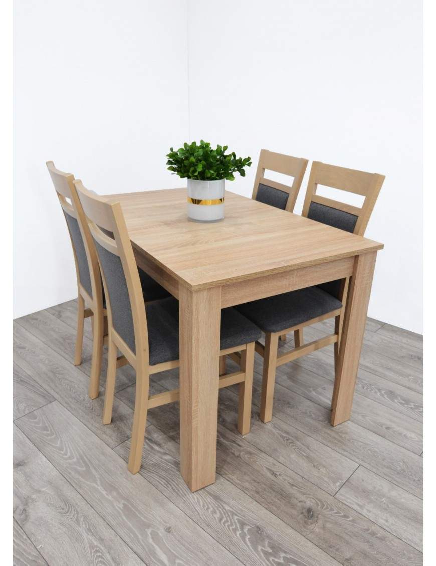 Ramen midi extending dining table with 4 chairs Kamil 2 sonoma