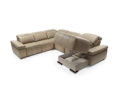 Domo modular corner sofa bed with electric recliner,  bed function, storage and bar