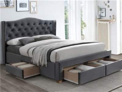 Upholstered bed Aspen with drawers 160