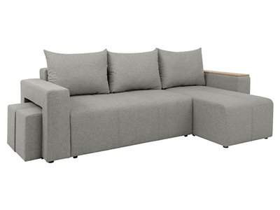 Denvo 3 universal corner sofa bed, storage and 2 pouffees