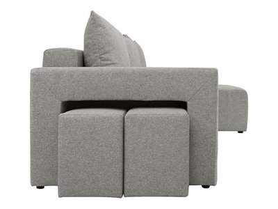 Denvo 3 universal corner sofa bed, storage and 2 pouffees