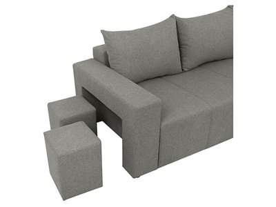 Denvo 3 universal corner sofa bed, storage and 2 pouffees