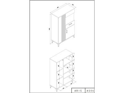 Aris display cabinet AS6